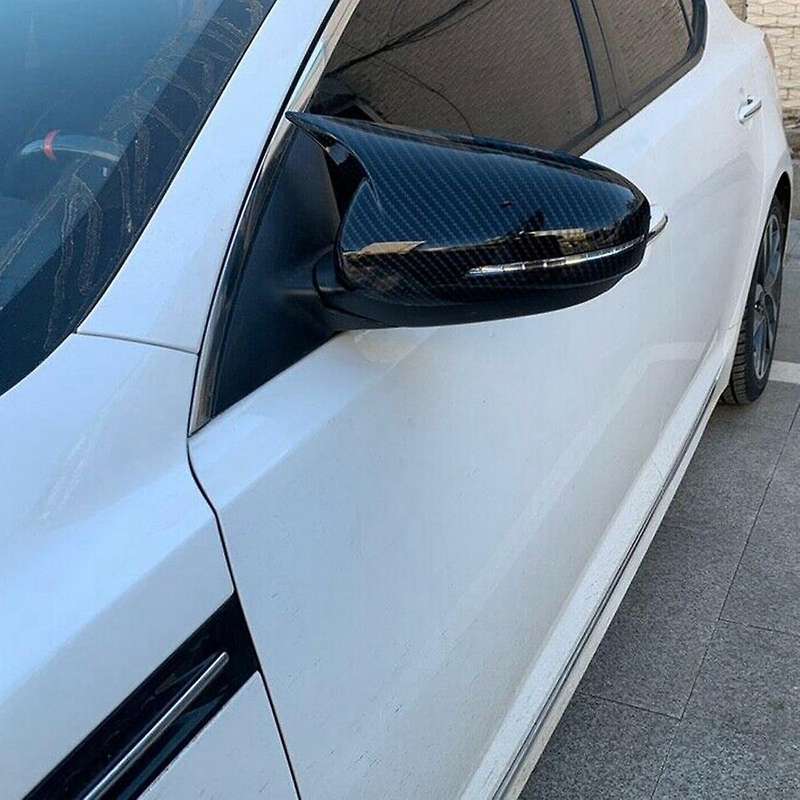 1pair Rearview Mirror Cover Housing Ox Horn Trim Caps for K5 2011-2015 Side Mirror Shell Sticker Ca