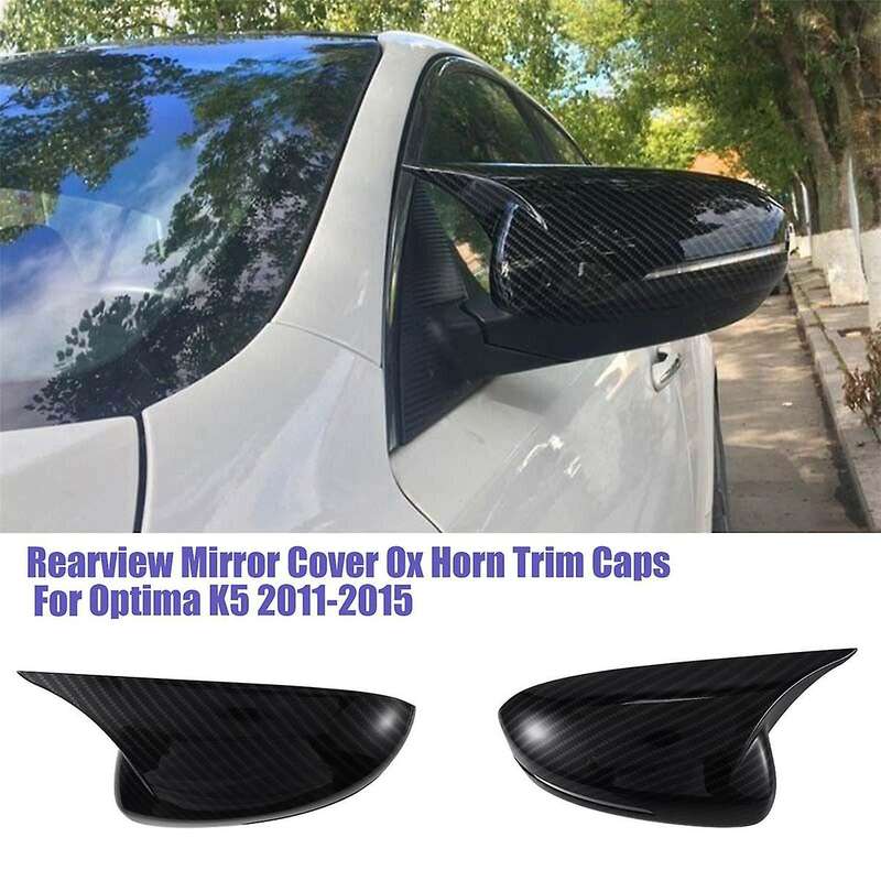 1pair Rearview Mirror Cover Housing Ox Horn Trim Caps for K5 2011-2015 Side Mirror Shell Sticker Ca