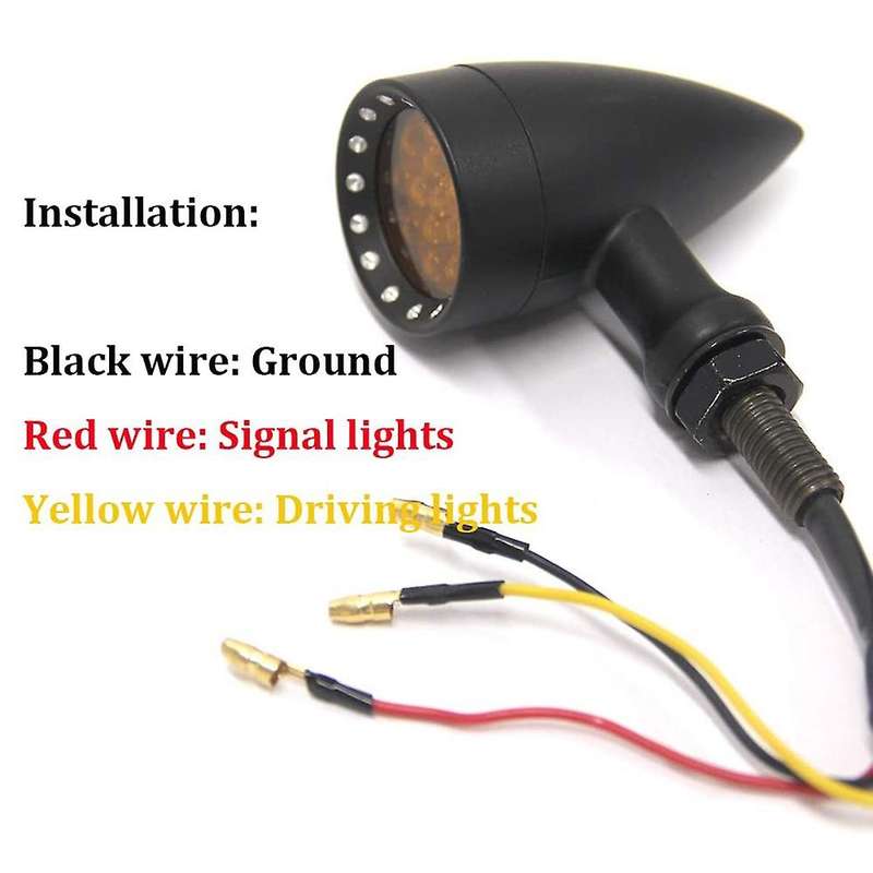 1Pair Retro Motorcycle Turn Signal Light LED Brake Light Blinkers Flashers for Cafe Chrome