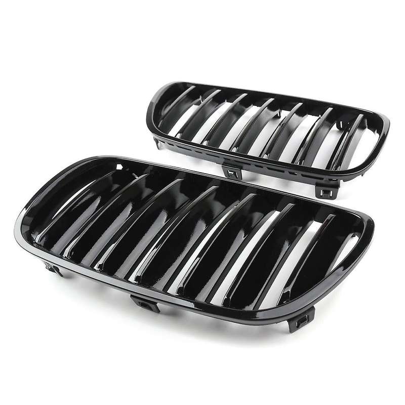 1pair Shiny Black Front Grille Bumper Kidney Grille for E83 X3 Facelift 2007-2010