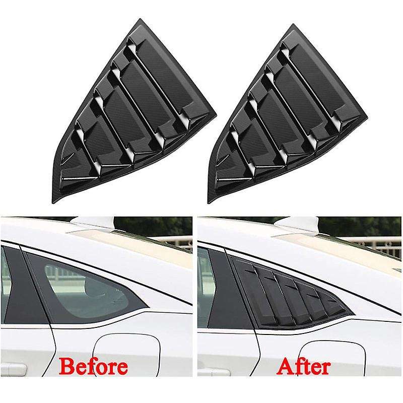 1Pair Side Vent Window Scoop Louver Trim for 2016 - 2019 Accord Gloss Black ABS