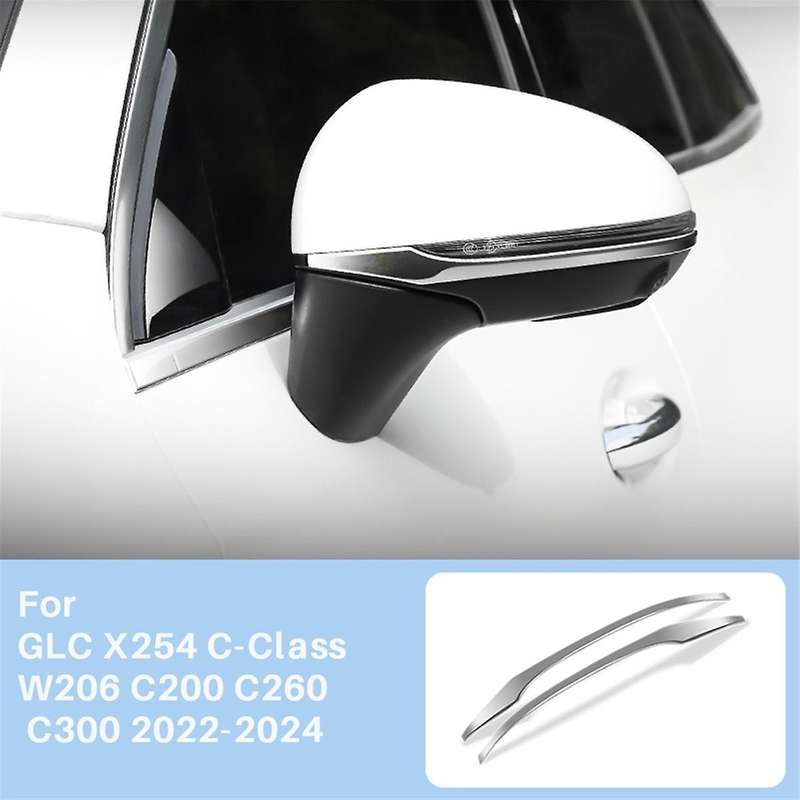 1Pair Side Rearview Mirror Trim Strip for GLC C-Class W206 C200 C260 C300 X254 GLC300 2022-2024,A