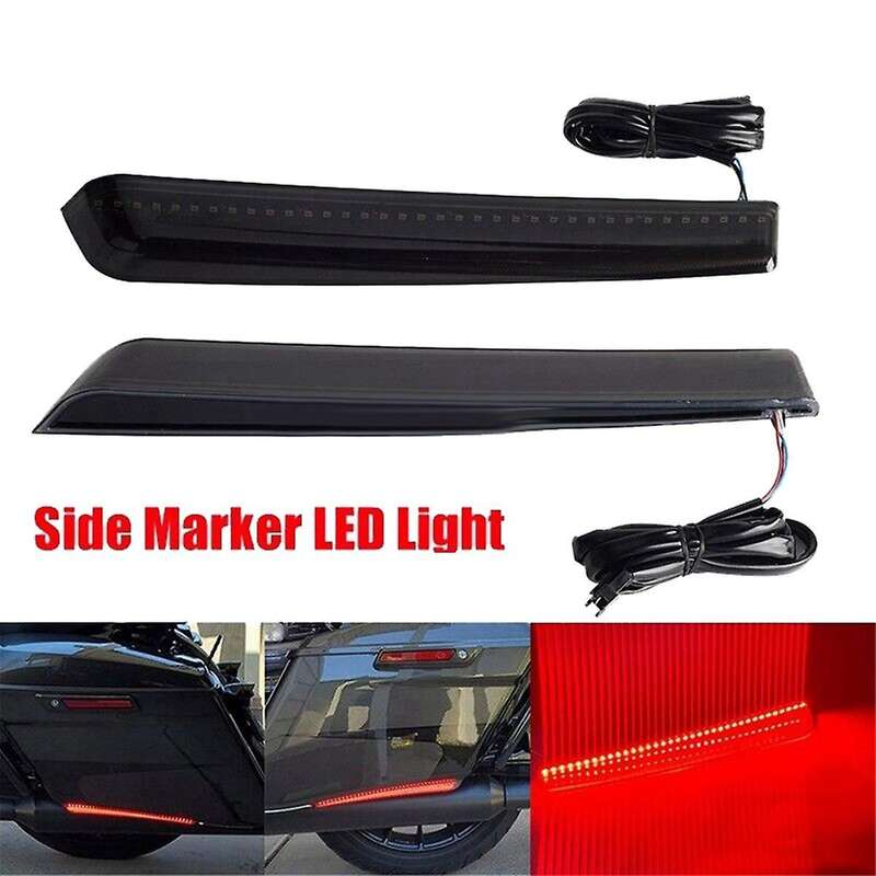 1Pair Smoked LED Saddlebag Side Marker Light for Touring Street Glide 2014-2024 Turn Signal Brake L