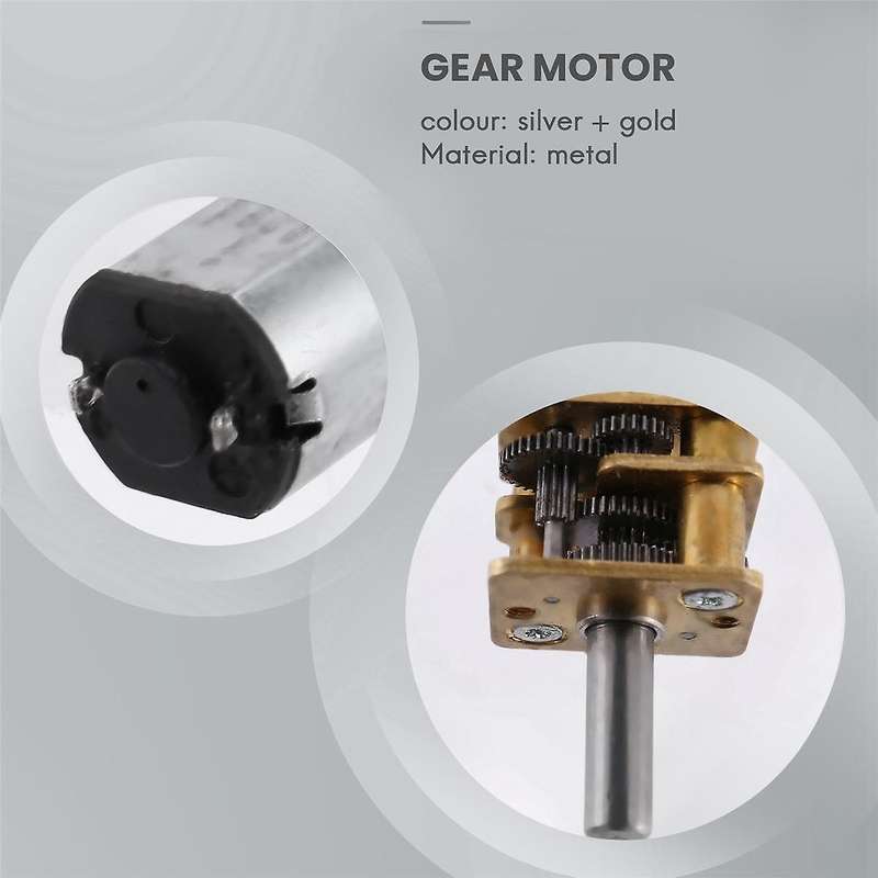 1Pc 30RPM N20 Micro-Speed Gear Motor DC 6V Reduction Gear Motors with Metal Gearbox Wheel