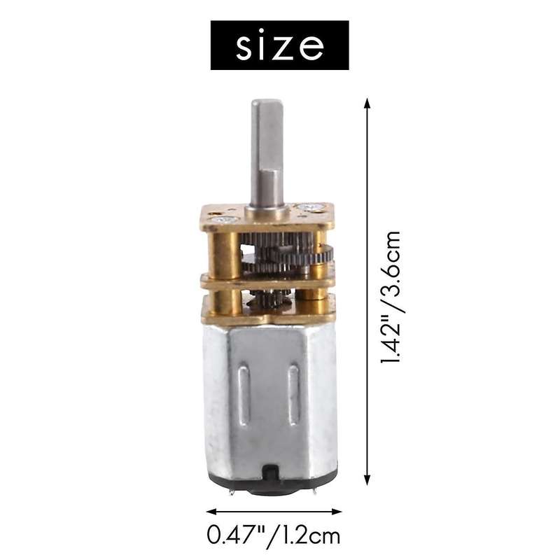 1Pc 30RPM N20 Micro-Speed Gear Motor DC 6V Reduction Gear Motors with Metal Gearbox Wheel