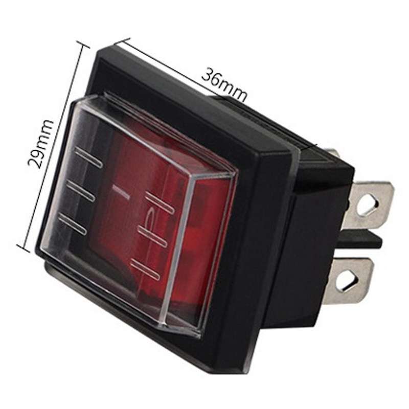 1PC 36X29Mm SPST 4 Pin Waterproof Boat Rocker Switch for Industrial Vacuum Cleaners with Waterproof