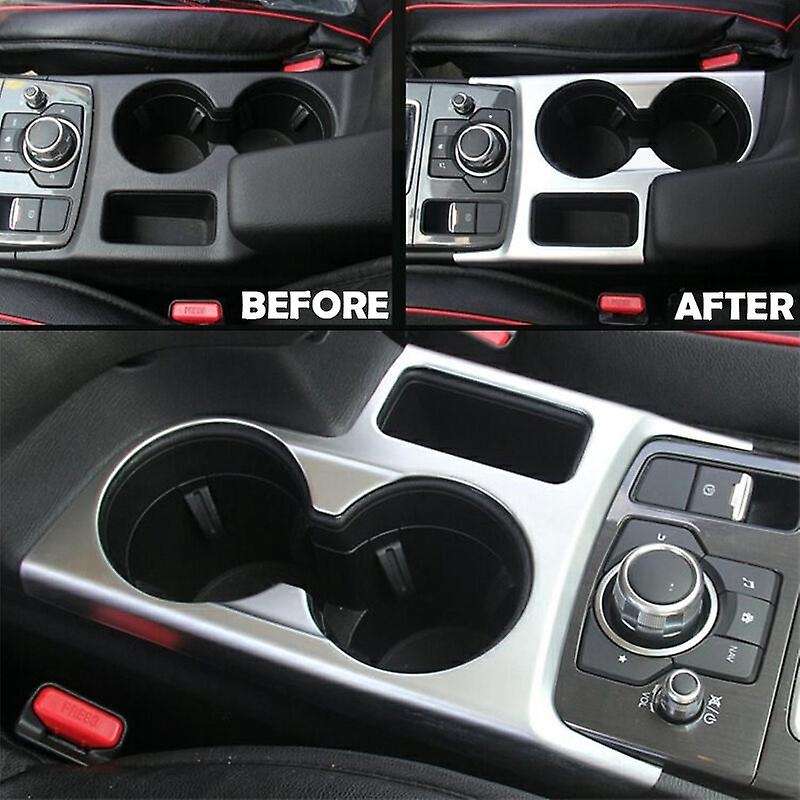 1Pc ABS Chrome Plate Car Water Cup Holder Decorate Moulding Ring Interior for -5 CX5 2015 2016