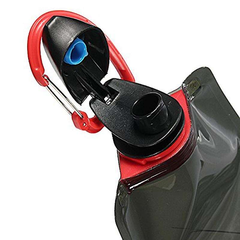 1pc 700 Ml Foldable Reusable Water Bag Drink Bottle Free Bicycle Bottle Black