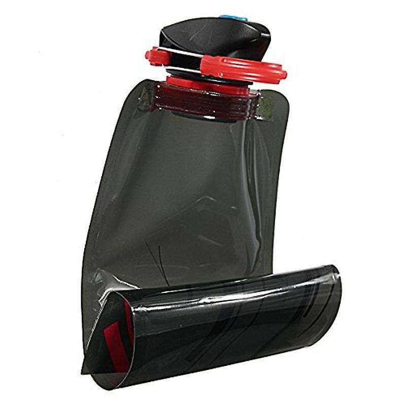 1pc 700 Ml Foldable Reusable Water Bag Drink Bottle Free Bicycle Bottle Black