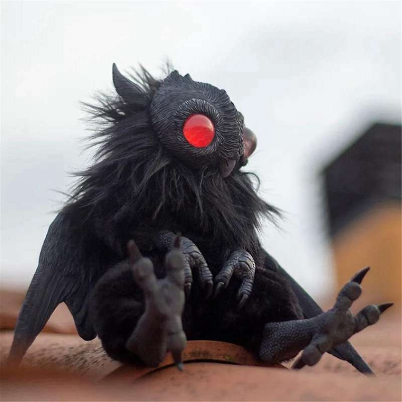 1Pc Cute Resin Plush Mothman Baby Statue,Poseable Art Ornament Perfect for Party Decoration