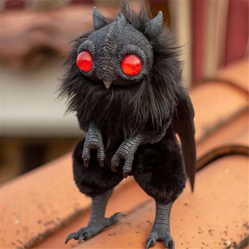 1Pc Cute Resin Plush Mothman Baby Statue,Poseable Art Ornament Perfect for Party Decoration