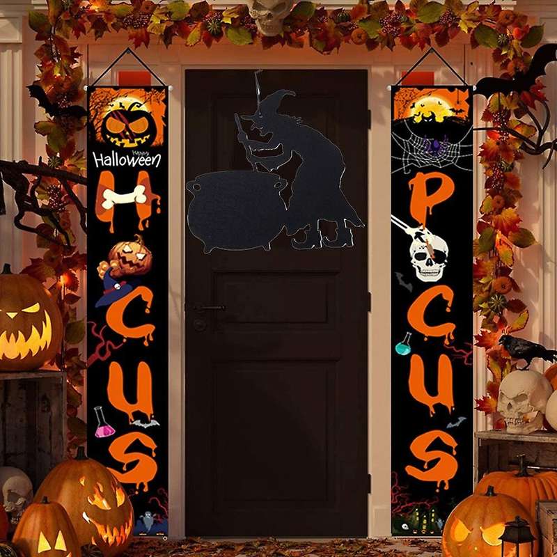 1Pc Halloween Witch Listing Pumpkin Ornaments Ghost Party Supplies Halloween Door Wall Decoration