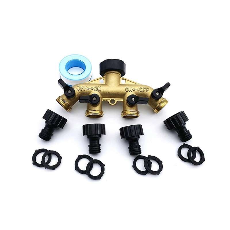 1pc G3/4 Brass Garden Hose Splitter Y-type Watering Connector Garden Tap for Outdoor Tap and Faucet