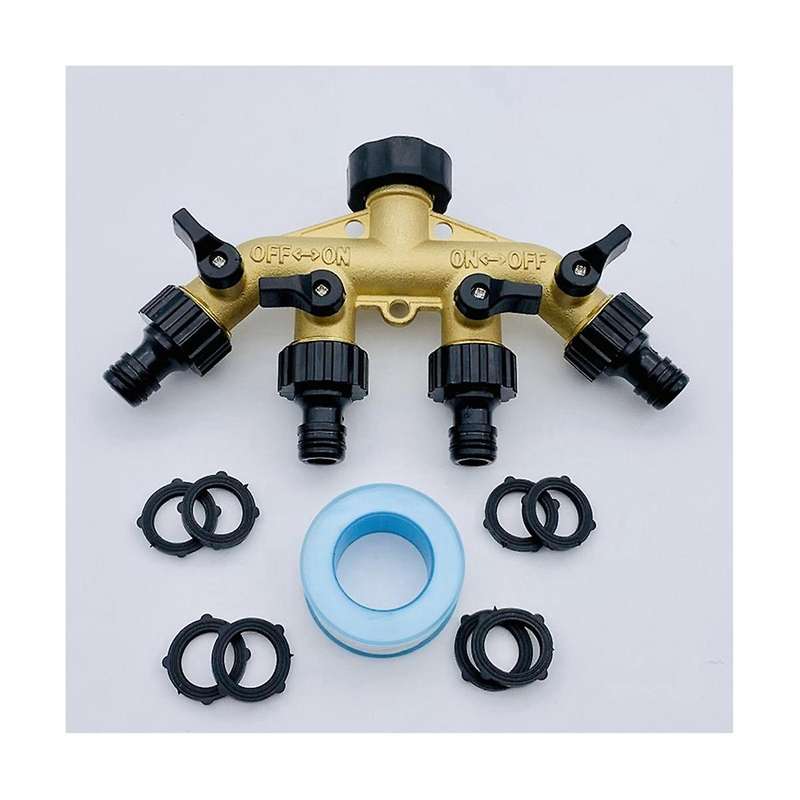 1pc G3/4 Brass Garden Hose Splitter Y-type Watering Connector Garden Tap for Outdoor Tap and Faucet