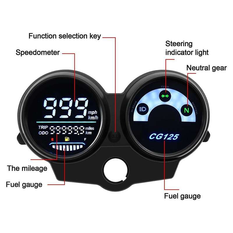 1PC Motorcycle LED Digital Dashboard Durable Parts Tachometer Speedometer Gauge for CG125
