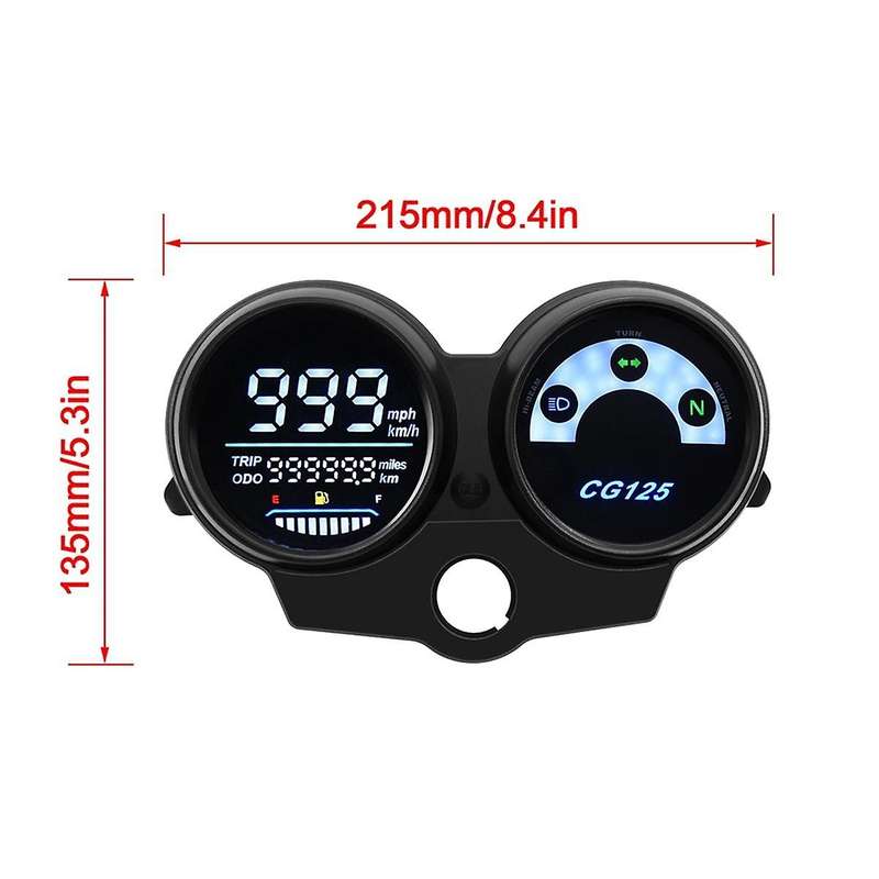 1PC Motorcycle LED Digital Dashboard Durable Parts Tachometer Speedometer Gauge for CG125