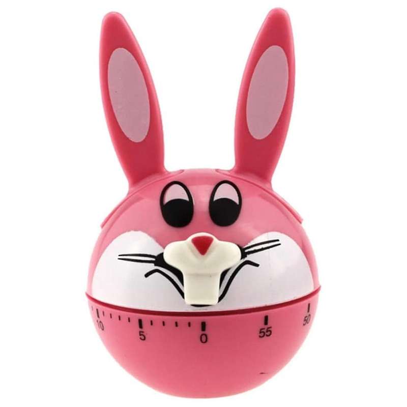 1pc Rabbit Timer Kids Alarm Pink Tools Egg Timer Kitchen Helper Fairy Decor Mechanical Timer