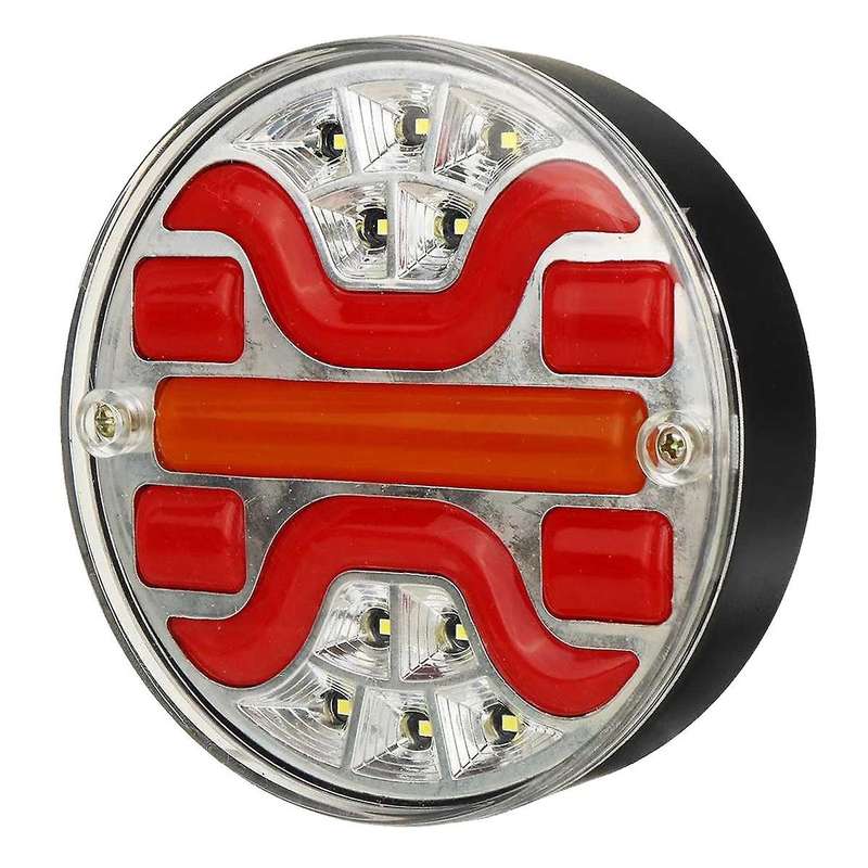 1PC Round Red/Amber 42 LED Truck Trailer Lorry Brake Stop Turn Signal Tail Light