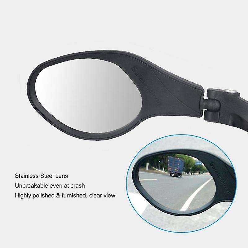 1PC MR081R Stainless Steel Lens Bicycle Rear View Mirror Wide Range Back Sight Bike Reflector Angle