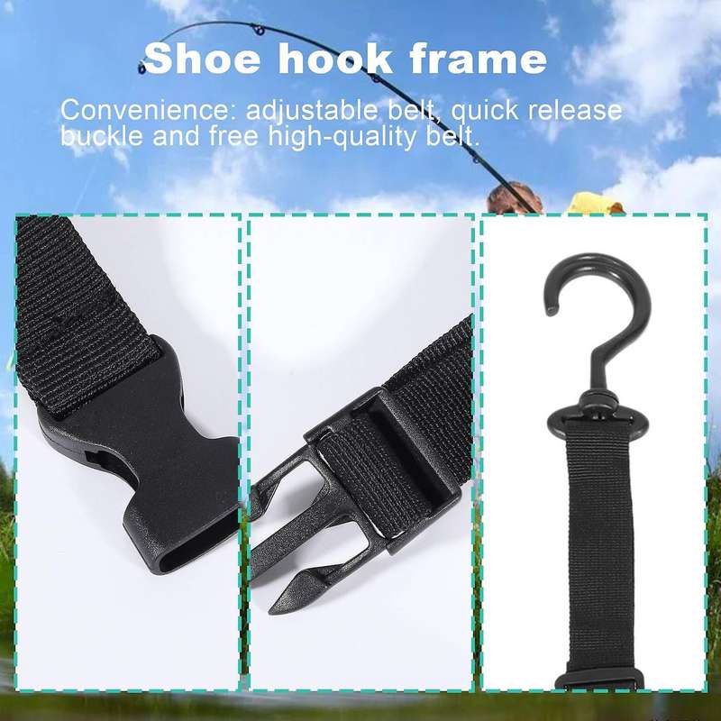 1pc Shoes Hook Holder Hanging Fishing Boot Shoes Hanger Strap Belt for Drying Rack Storage