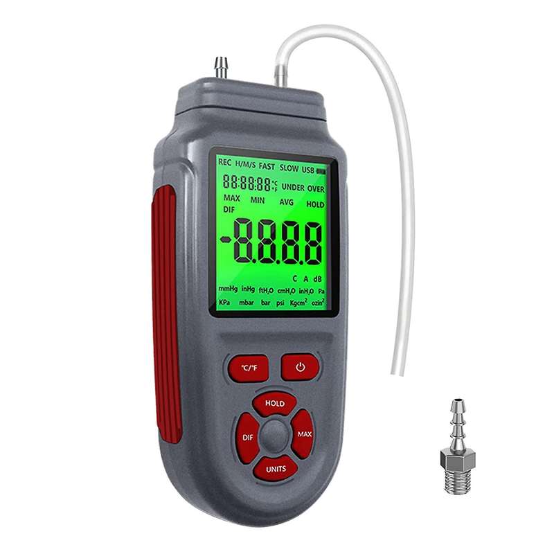 1Pcs +/- 2.999 Psi Digital Handheld Manometer +/- 83 Wc HVAC Gas Pressure Tester Differential Dual P
