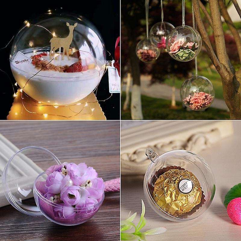1Pc Wedding Christmas Tress Hanging Decorations Ball Transparent Open Plastic Clear Ornament Kids D