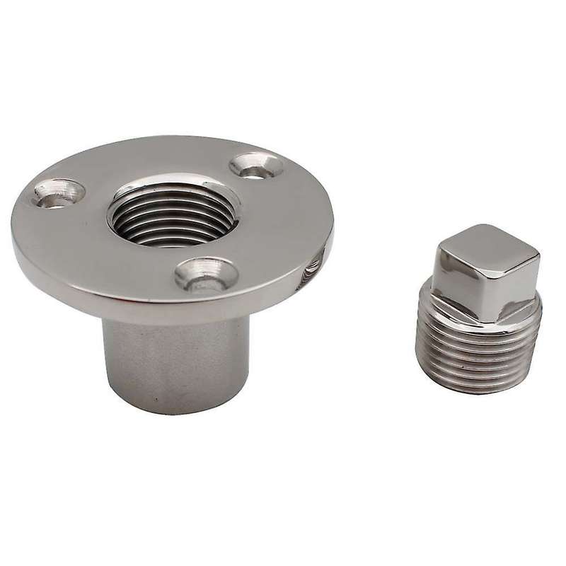 1PCS 1/2inch Polished Marine Boat Dinghy Garboard Drain Plug Bung Threaded Hardware