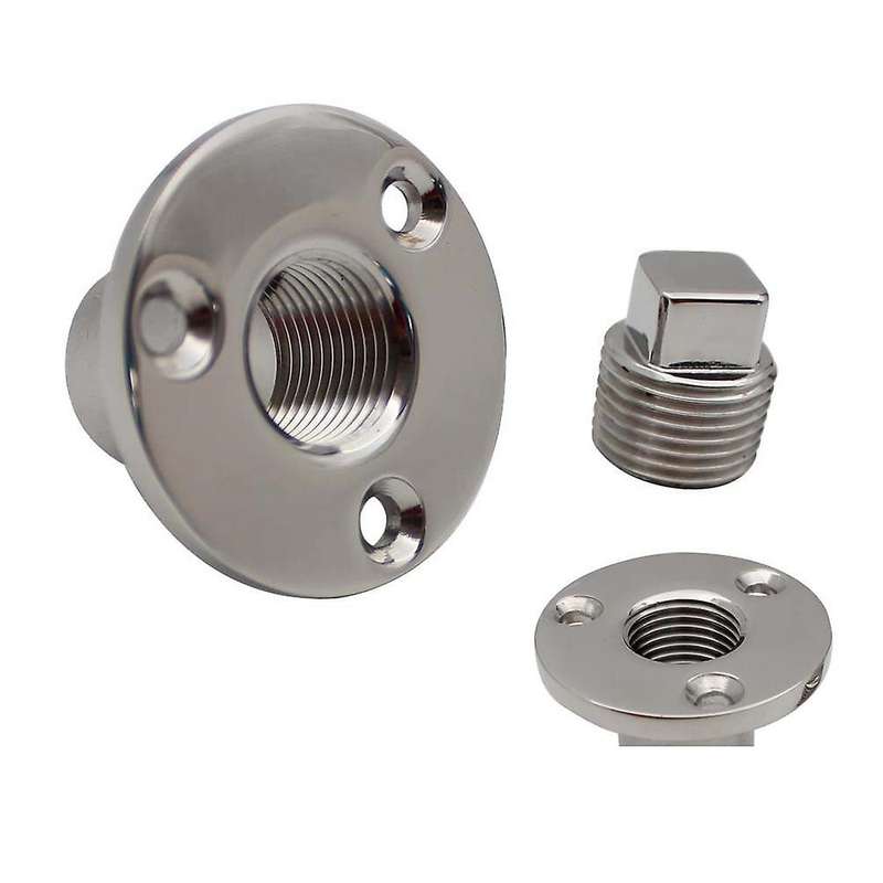 1PCS 1/2inch Polished Marine Boat Dinghy Garboard Drain Plug Bung Threaded Hardware