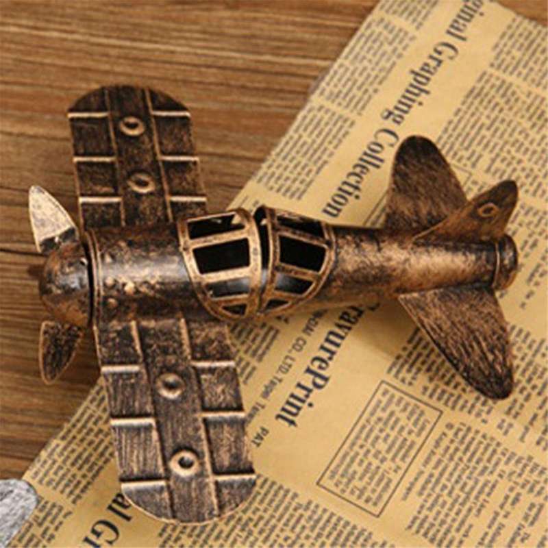 1pc Wrought Iron Airplane Model Vintage Airplane Metal Airplane Model Nativity Crafts Airplane Meta