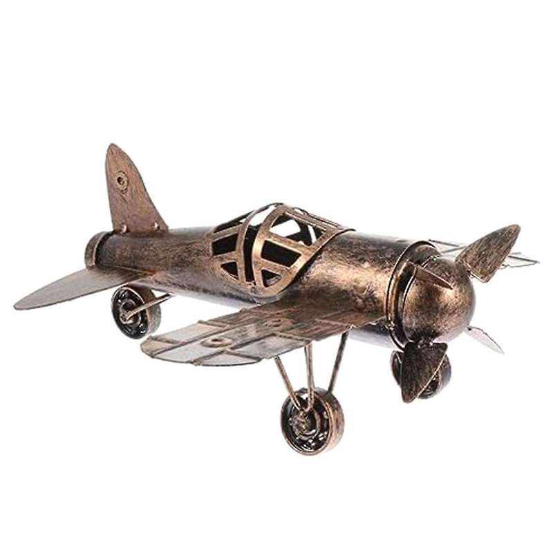 1pc Wrought Iron Airplane Model Vintage Airplane Metal Airplane Model Nativity Crafts Airplane Meta