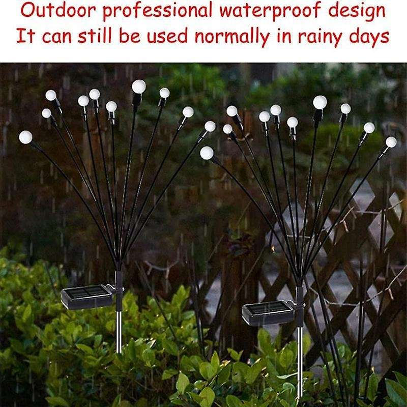 1pcs 10 Head Solar Powered Firefly Lights, 10 Led Outdoor Waterproof Solar Swaying Garden Lights