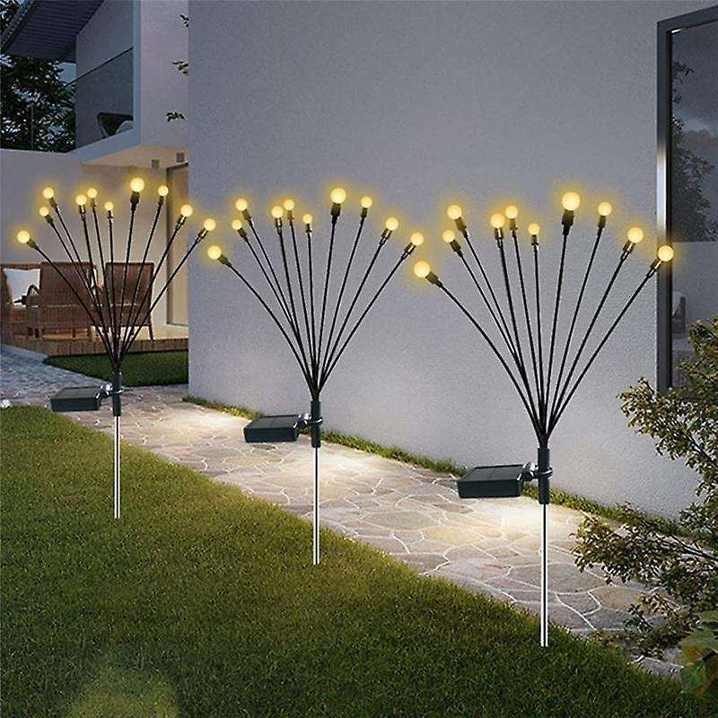 1pcs 10 Head Solar Powered Firefly Lights, 10 Led Outdoor Waterproof Solar Swaying Garden Lights