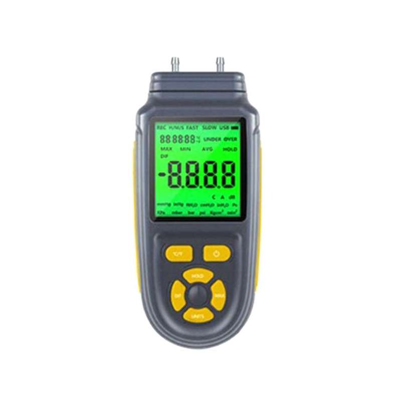1Pcs 100Psi Digital Handheld Manometer 2768Wc HVAC Gas Pressure Tester Differential Dual Port Pre