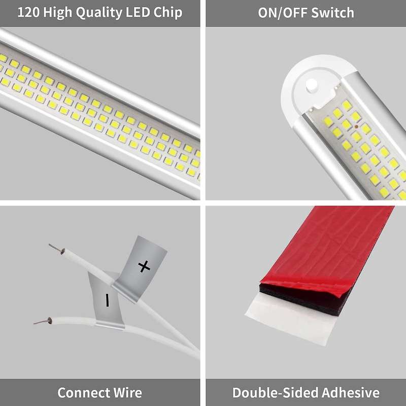 1Pcs 12V 120 LED Car Light Bar Van Interior Light Kit RV Interior Ceiling Light RV Light Bar for Car