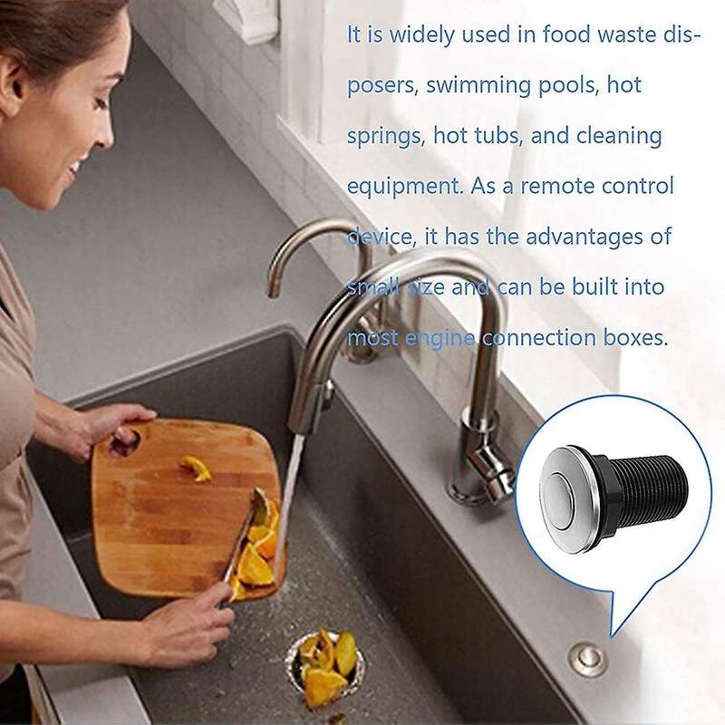 1Pcs 32mm / 1.26Inch Pool Pump Pneumatic Air Button Switch for Garbage Disposal Sink Top Air Actived