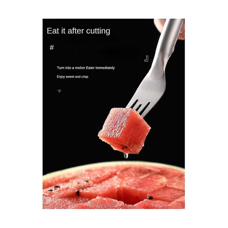 1pcs 2-in-1 Watermelon Fork Slicer, Watermelon Slicer Cutter Summer,dual Head Stainless Steel Fruit
