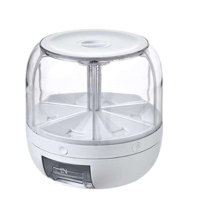 1Pcs 360-Degree Rotation, Sealed Dry Food Barrel Dispenser Moisture-Proof Kitchen Container Storage