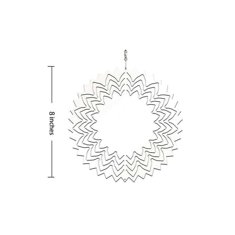 1pcs 8 Inch Sublimation Wind Spinner Blanks 3d Garden Wind Spinners Sublimation Blanks Double Sided