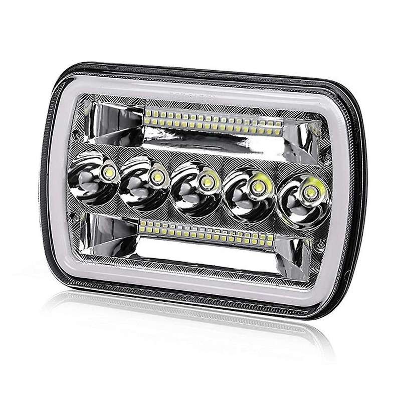 1PCS 7X6 Inch 5X7 LED Headlights Hi/Lo Beam with DRL Square Work Lights for /Off-Road/ATV/Truck,HL10