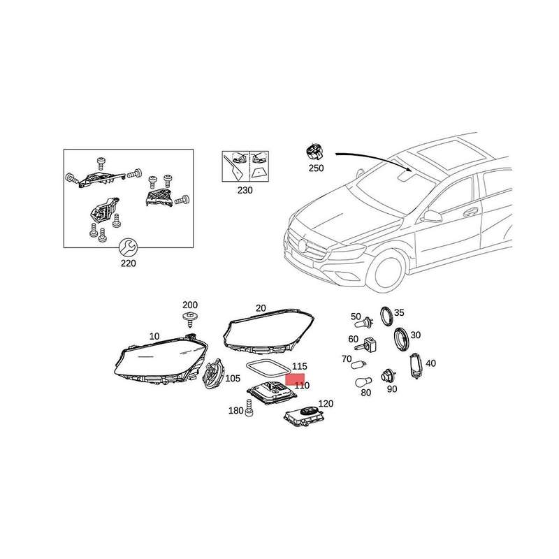 1PCS A2189009303B Headlight LED Ballast DRL Control Module for - A CLA Class W176 W117 2014-2016 A1