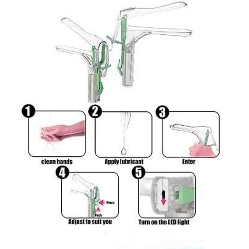 1pcs Adjustable Illuminated Mirror Clear Clip Professional Speculum Reusable
