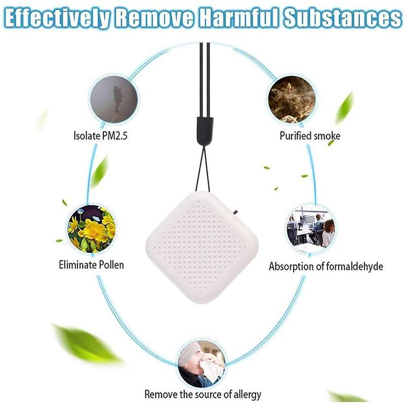 1Pcs Air Purifier Necklace, Wearable Travel Mini Negative Ion Generator, Rechargeable Ionizer for K