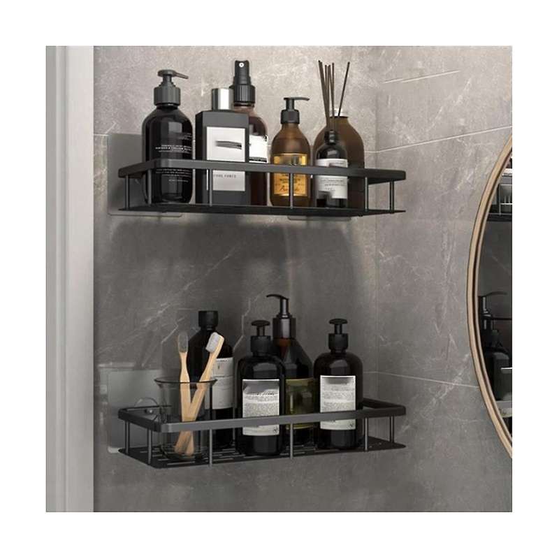 1Pcs Bathroom Shelves No-Drill Wall Mount Corner Shelf Shower Storage Rack Holder Toilet Makeup Org