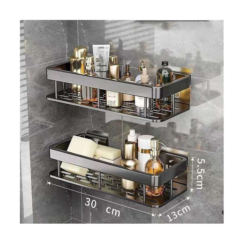 1Pcs Bathroom Shelves No-Drill Wall Mount Corner Shelf Shower Storage Rack Holder Toilet Makeup Org