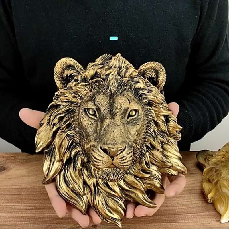 1pcs Animal Head Wall Decor Lion Wall Decor Wall Statue Home Decor Simulation Statue