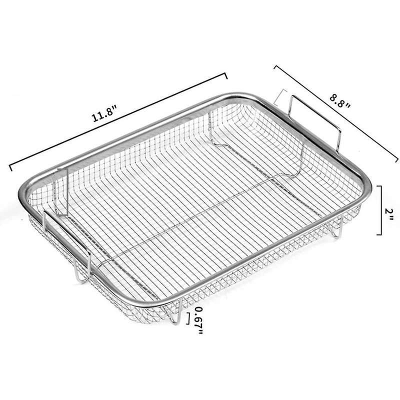 1Pcs Basket for , Stainless Steel Grill Basket, Non-Stick Mesh Basket, Tray Wire Rack Basket