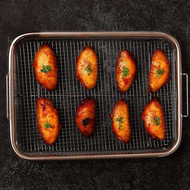 1Pcs Basket for , Stainless Steel Grill Basket, Non-Stick Mesh Basket, Tray Wire Rack Basket