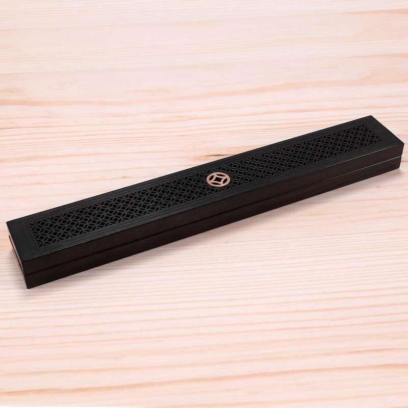 1pcs Black Wooden Holder Coffin Burner Wood Burner Box Aromatherapy Censer Office B