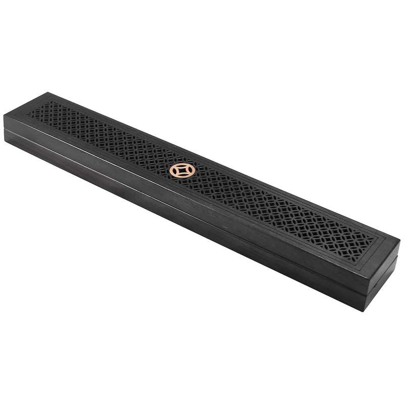 1pcs Black Wooden Holder Coffin Burner Wood Burner Box Aromatherapy Censer Office B