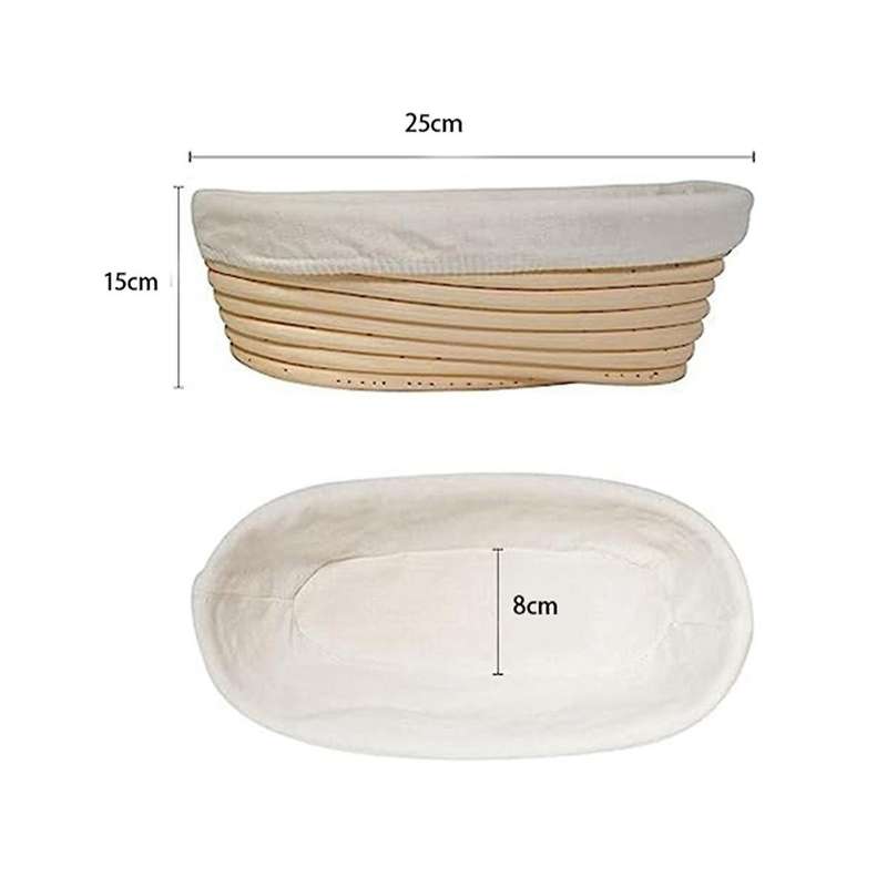 1pcs Bread Baking, Oval Bread Fermentation Basket, with Flour Mixer Accessories, Used for Kitchen Ma